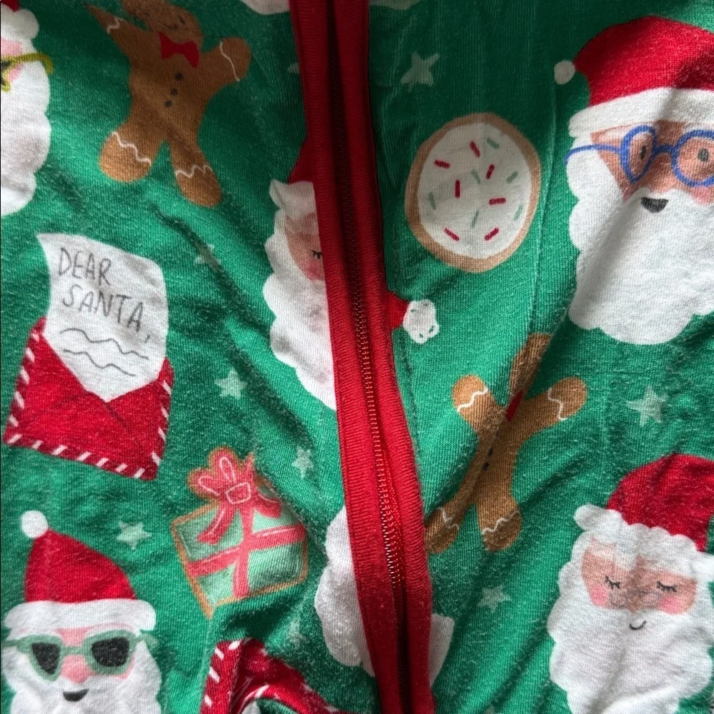 Little Sleepies Festive Green and Red Kids Footie
